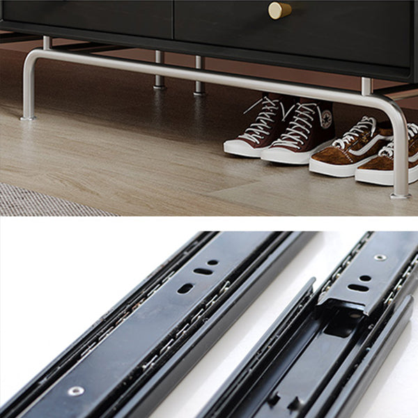 Dennenhout zwart opbergkast moderne kast met glazen deuren