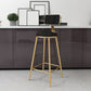 1/4/7 Pieces Pub Dining Set Modern Faux Marble Bar Stool and Table Set Black 30"H Stool (Single) Clearhalo 'Bar Furniture' 'furn' 'furn_home_bar_bar_sets' 'Furniture' 'Home Bars & Bar Sets' 'home_bar_bar_sets' 'Kitchen & Dining Furniture' 6854060