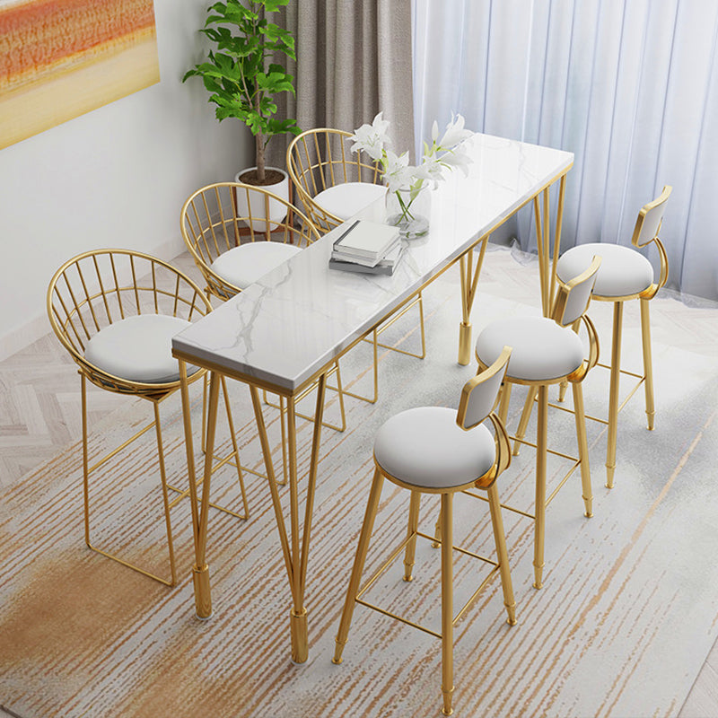 1/4/7 Pieces Pub Dining Set Modern Faux Marble Bar Stool and Table Set Clearhalo 'Bar Furniture' 'furn' 'furn_home_bar_bar_sets' 'Furniture' 'Home Bars & Bar Sets' 'home_bar_bar_sets' 'Kitchen & Dining Furniture' 6854062