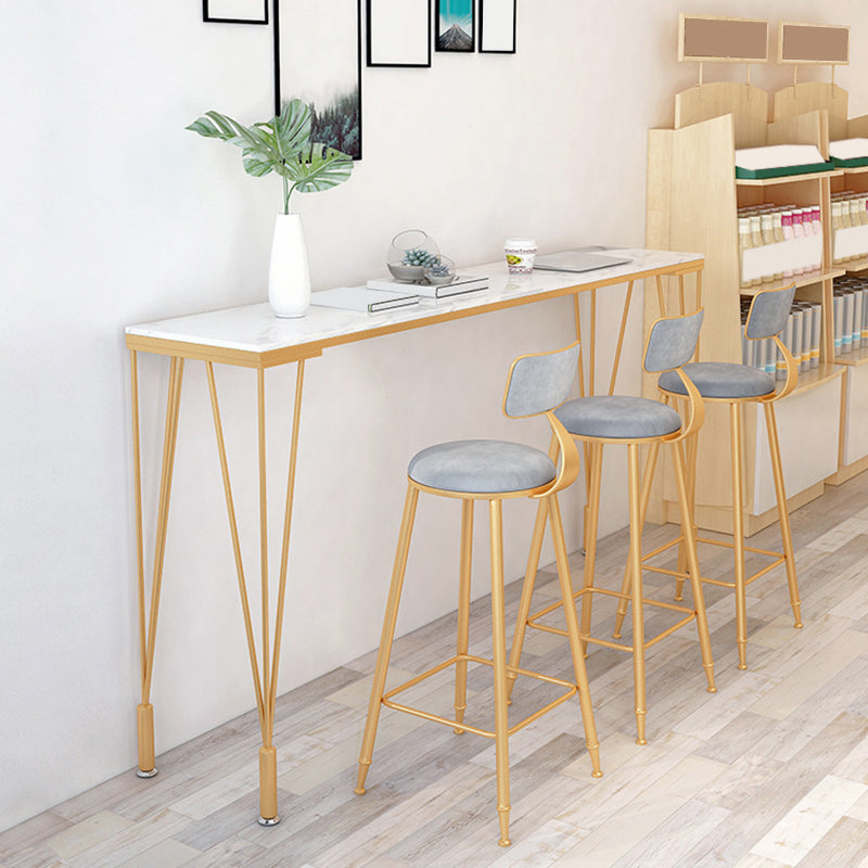 1/4/7 Pieces Pub Dining Set Modern Faux Marble Bar Stool and Table Set 4 Pieces: Table, 3 Stools Clearhalo 'Bar Furniture' 'furn' 'furn_home_bar_bar_sets' 'Furniture' 'Home Bars & Bar Sets' 'home_bar_bar_sets' 'Kitchen & Dining Furniture' 6854064