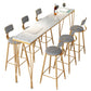 1/4/7 Pieces Pub Dining Set Modern Faux Marble Bar Stool and Table Set 7 Pieces: Table, 6 Gray Stools Clearhalo 'Bar Furniture' 'furn' 'furn_home_bar_bar_sets' 'Furniture' 'Home Bars & Bar Sets' 'home_bar_bar_sets' 'Kitchen & Dining Furniture' 6854066