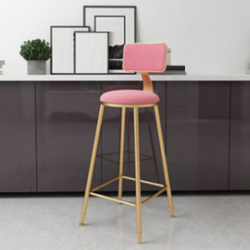 1/4/7 Pieces Pub Dining Set Modern Faux Marble Bar Stool and Table Set Pink 30"H Stool (Single) Clearhalo 'Bar Furniture' 'furn' 'furn_home_bar_bar_sets' 'Furniture' 'Home Bars & Bar Sets' 'home_bar_bar_sets' 'Kitchen & Dining Furniture' 6854071