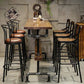 1/4/7 Pieces Pub Dining Set Rectangular Counter Height Pub Set 7 Pieces: Table, 3 Black Stools, 3 Black Brown Stools Clearhalo 'Bar Furniture' 'furn' 'furn_home_bar_bar_sets' 'Furniture' 'Home Bars & Bar Sets' 'home_bar_bar_sets' 'Kitchen & Dining Furniture' 6854093