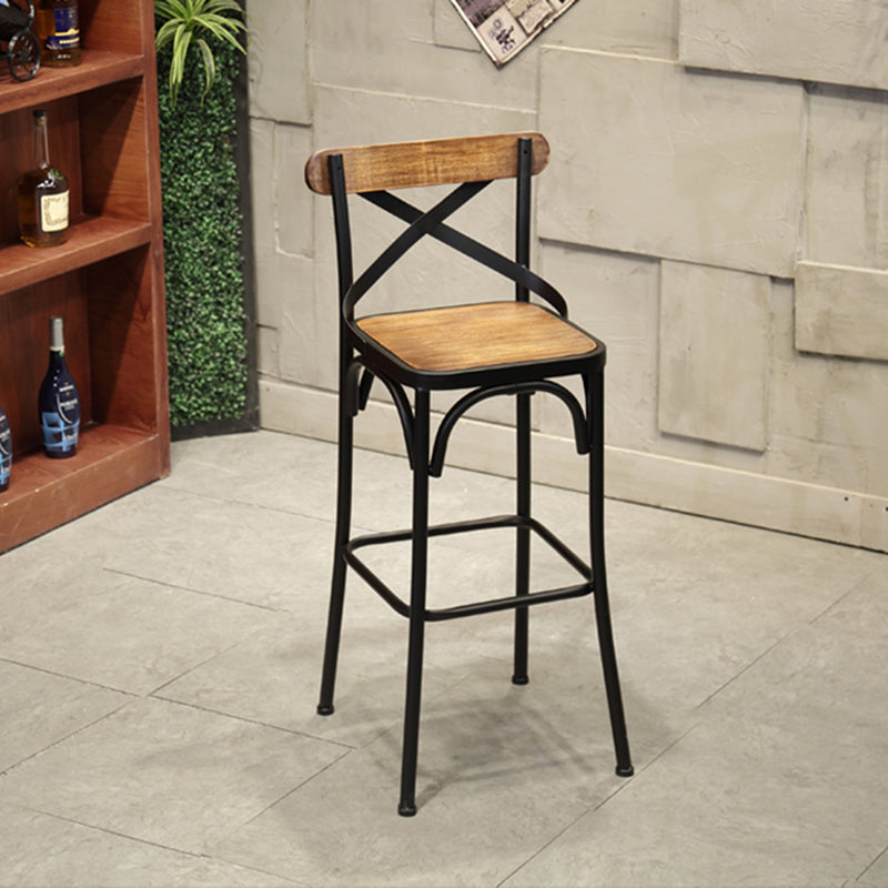 1/4/7 Pieces Pub Dining Set Rectangular Counter Height Pub Set Black-Brown 30"H Stool (Single) Clearhalo 'Bar Furniture' 'furn' 'furn_home_bar_bar_sets' 'Furniture' 'Home Bars & Bar Sets' 'home_bar_bar_sets' 'Kitchen & Dining Furniture' 6854096