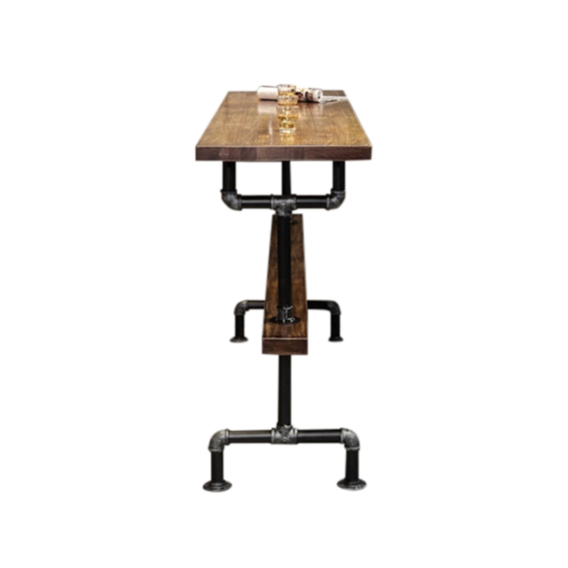 1/4/7 Pieces Pub Dining Set Rectangular Counter Height Pub Set Brown 106"L x 20"W Clearhalo 'Bar Furniture' 'furn' 'furn_home_bar_bar_sets' 'Furniture' 'Home Bars & Bar Sets' 'home_bar_bar_sets' 'Kitchen & Dining Furniture' 6854097