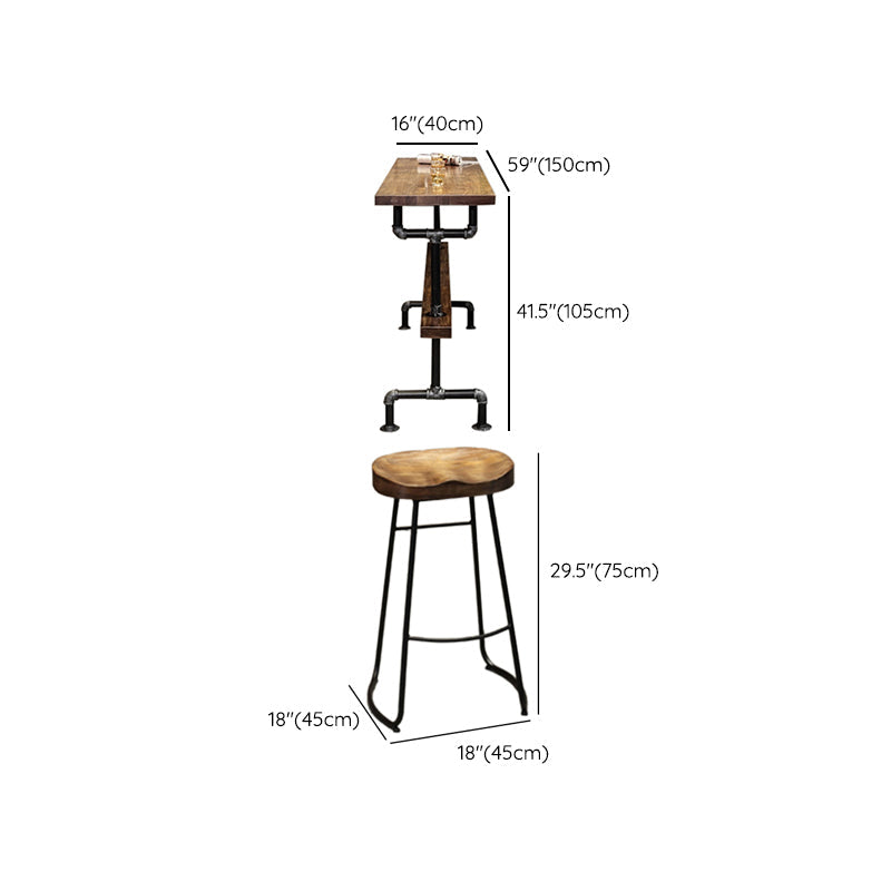 1/4/7 Pieces Pub Dining Set Rectangular Counter Height Pub Set Clearhalo 'Bar Furniture' 'furn' 'furn_home_bar_bar_sets' 'Furniture' 'Home Bars & Bar Sets' 'home_bar_bar_sets' 'Kitchen & Dining Furniture' 6854115
