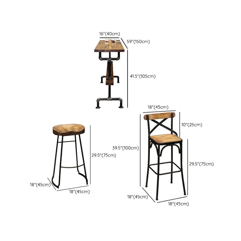 1/4/7 Pieces Pub Dining Set Rectangular Counter Height Pub Set Clearhalo 'Bar Furniture' 'furn' 'furn_home_bar_bar_sets' 'Furniture' 'Home Bars & Bar Sets' 'home_bar_bar_sets' 'Kitchen & Dining Furniture' 6854128