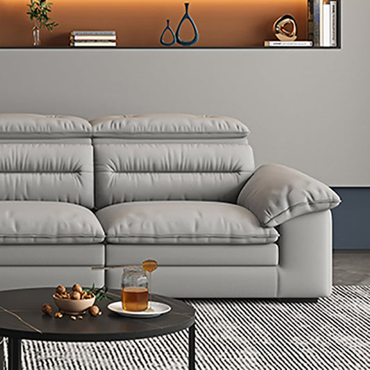 Farmhouse Pillow Top Arm Sofa Gray Down Fill Cushions Seating