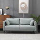 Contemporary Faux Leather Sofa with 2 Pillows Square Arm Settee