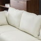 Contemporary Faux Leather Sofa with 2 Pillows Square Arm Settee