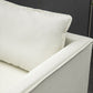 Contemporary Faux Leather Sofa with 2 Pillows Square Arm Settee