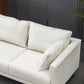 Contemporary Faux Leather Sofa with 2 Pillows Square Arm Settee