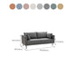 Contemporary Faux Leather Sofa with 2 Pillows Square Arm Settee