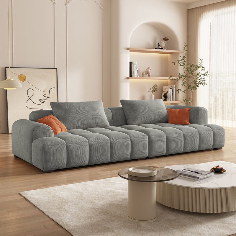 Loveseat de la sala de estar contemporáneo de la franela con almohadas