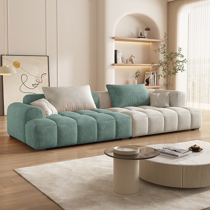 Loveseat de la sala de estar contemporáneo de la franela con almohadas