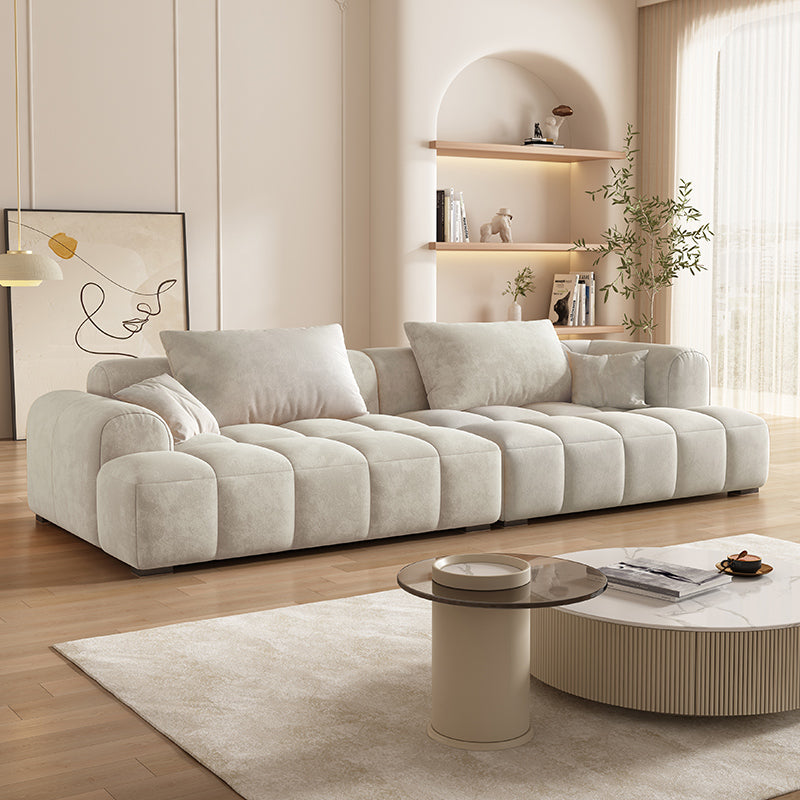Loveseat de la sala de estar contemporáneo de la franela con almohadas