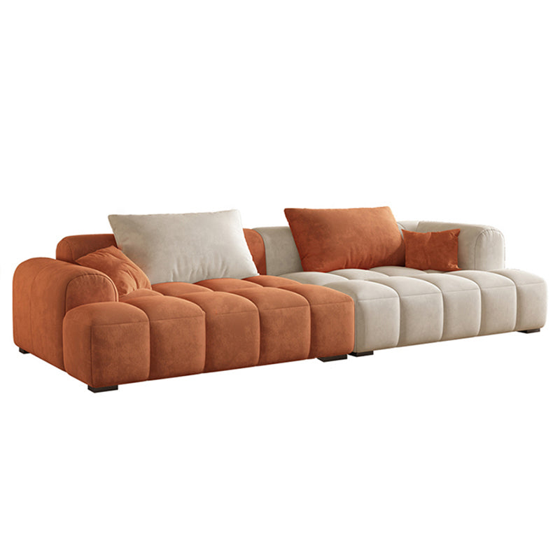 Loveseat de la sala de estar contemporáneo de la franela con almohadas
