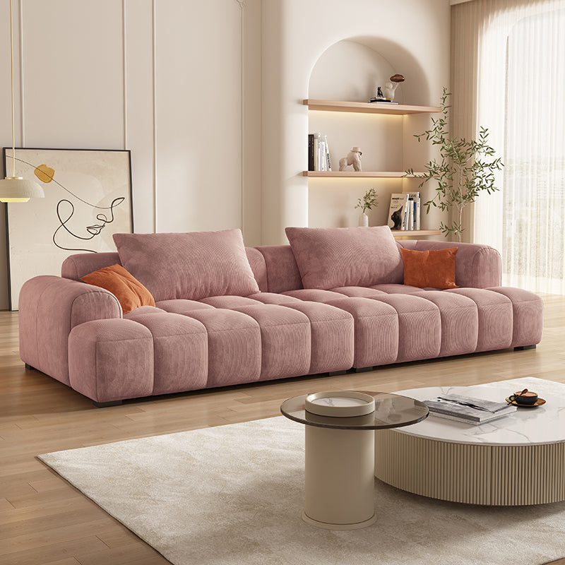 Loveseat de la sala de estar contemporáneo de la franela con almohadas