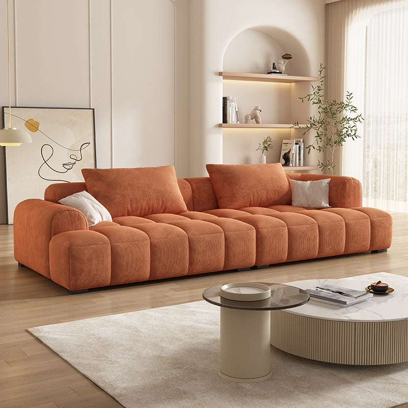 Loveseat de la sala de estar contemporáneo de la franela con almohadas