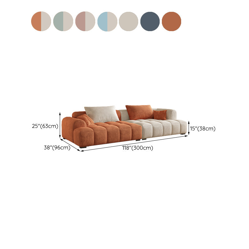 Loveseat de la sala de estar contemporáneo de la franela con almohadas