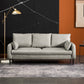 Contemporary Faux Leather Sofa with 3 Pillows Square Arm Living Room Settee
