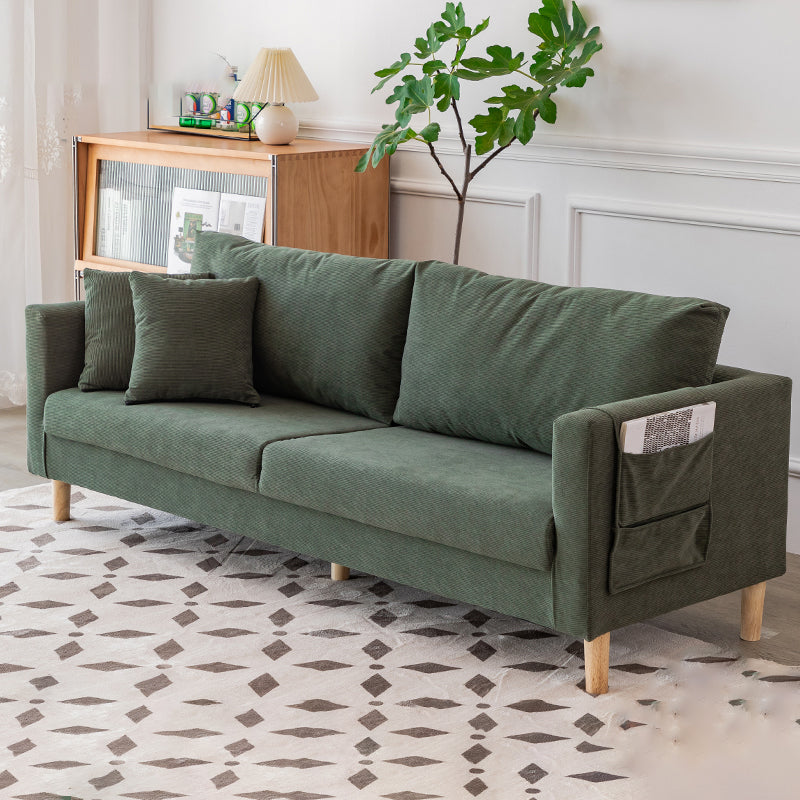 Canapé contemporain avec 2 oreillers en arrière et rangement en bois massif