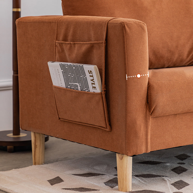 Canapé contemporain avec 2 oreillers en arrière et rangement en bois massif