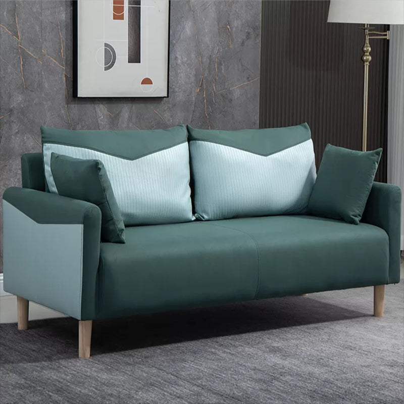 Contemporary Sofa with 2 Pillows Square Arm Living Room Seating Clearhalo 'furn' 'furn_sofas' 'Furniture' 'Living Room Furniture' 'Sofa' 'sofas' 6855152