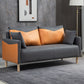 Contemporary Sofa with 2 Pillows Square Arm Living Room Seating Dark Gray Orange Clearhalo 'furn' 'furn_sofas' 'Furniture' 'Living Room Furniture' 'Sofa' 'sofas' 6855153