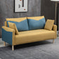 Contemporary Sofa with 2 Pillows Square Arm Living Room Seating Yellow Blue Clearhalo 'furn' 'furn_sofas' 'Furniture' 'Living Room Furniture' 'Sofa' 'sofas' 6855156