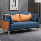 Contemporary Sofa with 2 Pillows Square Arm Living Room Seating Dark Blue-Orange Clearhalo 'furn' 'furn_sofas' 'Furniture' 'Living Room Furniture' 'Sofa' 'sofas' 6855158