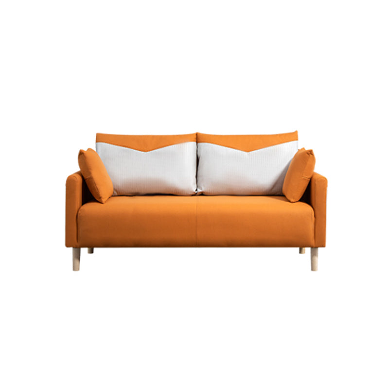 Contemporary Sofa with 2 Pillows Square Arm Living Room Seating Clearhalo 'furn' 'furn_sofas' 'Furniture' 'Living Room Furniture' 'Sofa' 'sofas' 6855161