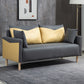 Contemporary Sofa with 2 Pillows Square Arm Living Room Seating Dark Gray-Yellow Clearhalo 'furn' 'furn_sofas' 'Furniture' 'Living Room Furniture' 'Sofa' 'sofas' 6855165