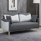 Contemporary Sofa with 2 Pillows Square Arm Living Room Seating Dark Grey Light Grey Clearhalo 'furn' 'furn_sofas' 'Furniture' 'Living Room Furniture' 'Sofa' 'sofas' 6855168