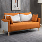 Contemporary Sofa with 2 Pillows Square Arm Living Room Seating Orange Light Grey Clearhalo 'furn' 'furn_sofas' 'Furniture' 'Living Room Furniture' 'Sofa' 'sofas' 6855172