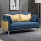 Contemporary Sofa with 2 Pillows Square Arm Living Room Seating Dark Blue-Yellow Clearhalo 'furn' 'furn_sofas' 'Furniture' 'Living Room Furniture' 'Sofa' 'sofas' 6855173