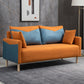 Contemporary Sofa with 2 Pillows Square Arm Living Room Seating Blue-Orange Clearhalo 'furn' 'furn_sofas' 'Furniture' 'Living Room Furniture' 'Sofa' 'sofas' 6855174