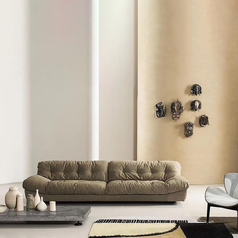 リビングルーム用のアームレス標準ソファタフタスプリットバックグリーンセッティー