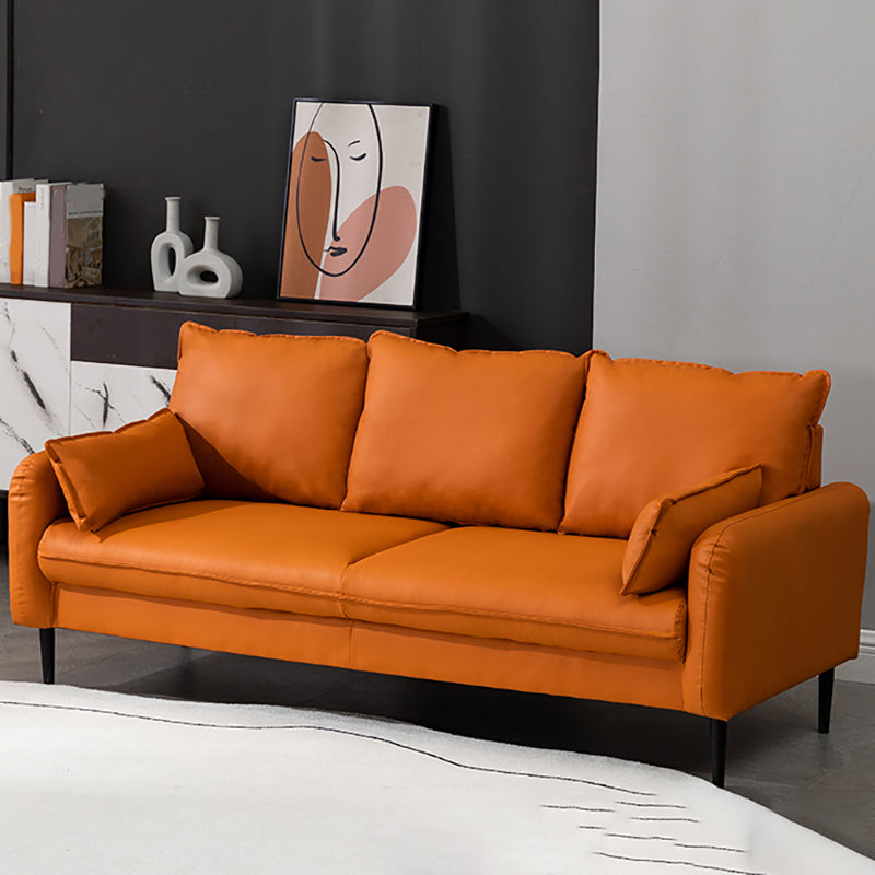 Oreillers à bras carré en cuir à 3 places canapé arrière pour le salon