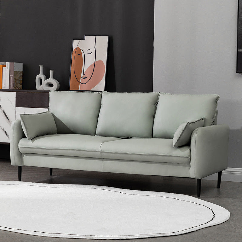 Oreillers à bras carré en cuir à 3 places canapé arrière pour le salon