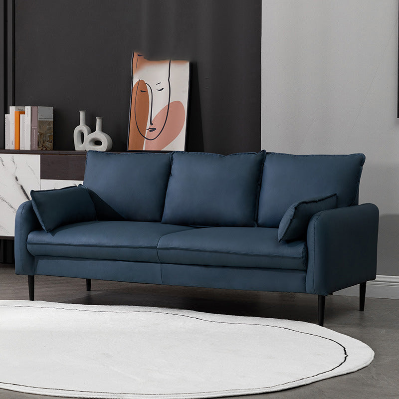 Oreillers à bras carré en cuir à 3 places canapé arrière pour le salon