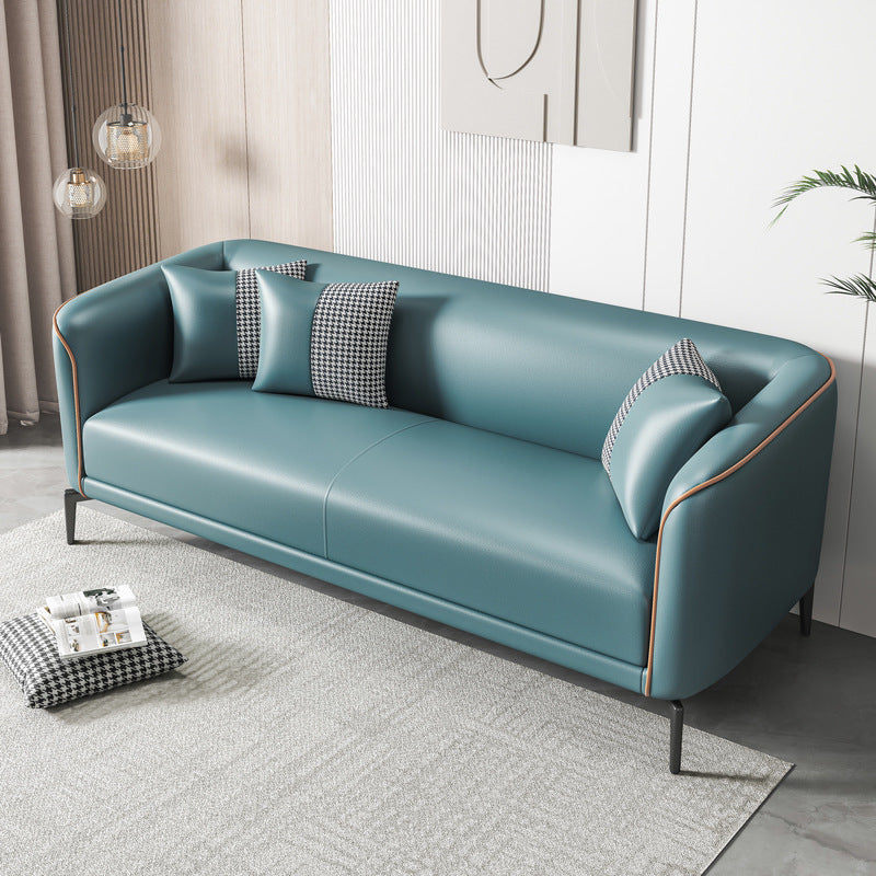 Scandinavische faux lederen bank woonkamer smokingarm loveseat