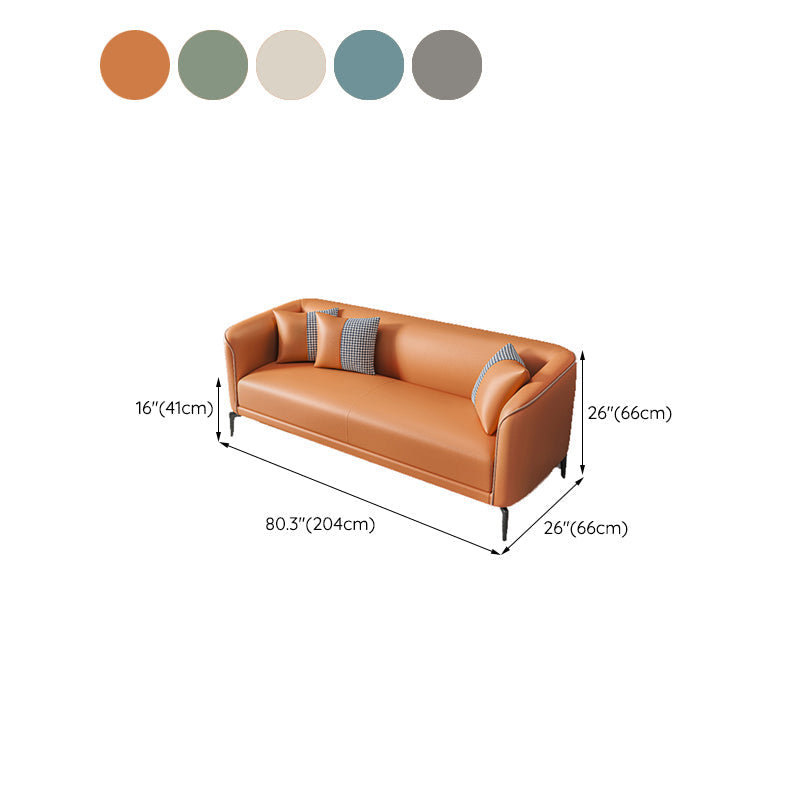 Scandinavische faux lederen bank woonkamer smokingarm loveseat