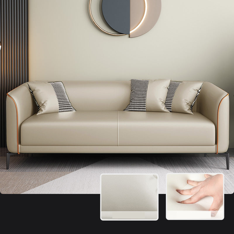 Schuine arm faux lederen sofa Nordic 26 "h zitplaatsen met een enkel kussen