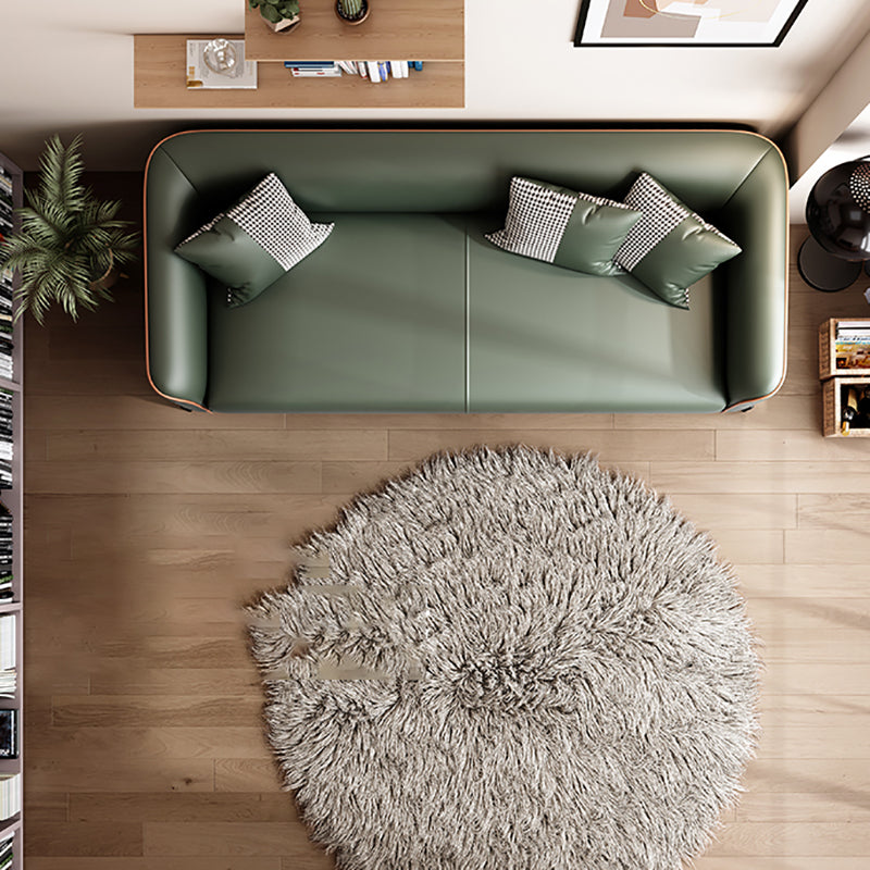 Schuine arm faux lederen sofa Nordic 26 "h zitplaatsen met een enkel kussen