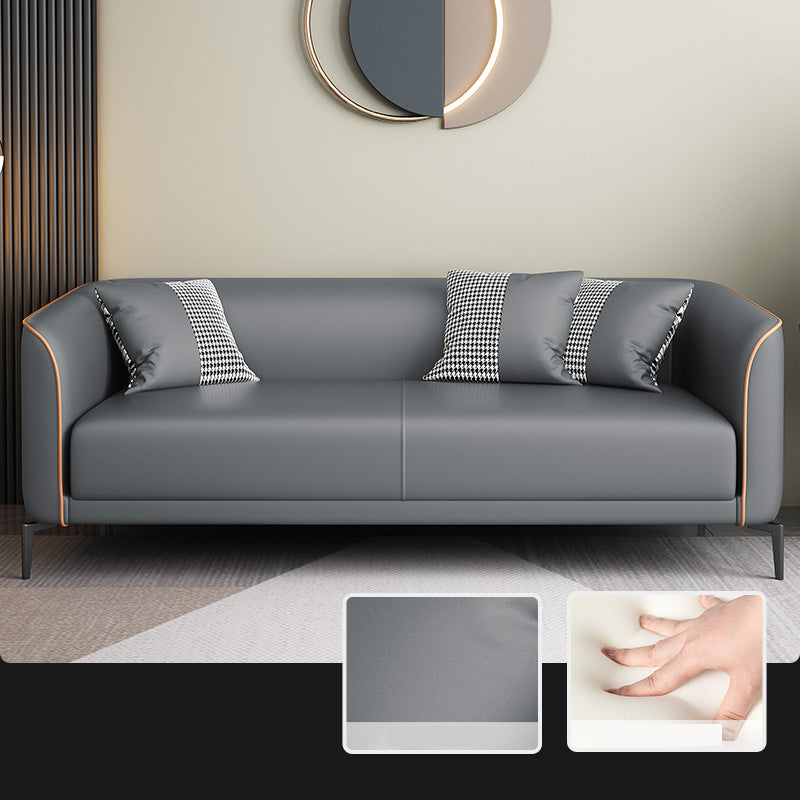 Schuine arm faux lederen sofa Nordic 26 "h zitplaatsen met een enkel kussen