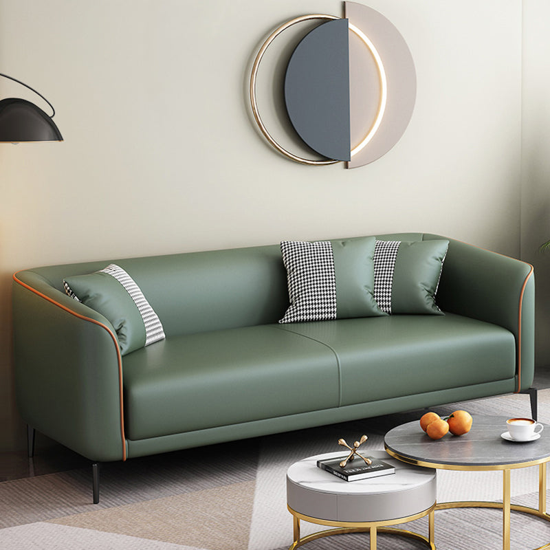 Schuine arm faux lederen sofa Nordic 26 "h zitplaatsen met een enkel kussen