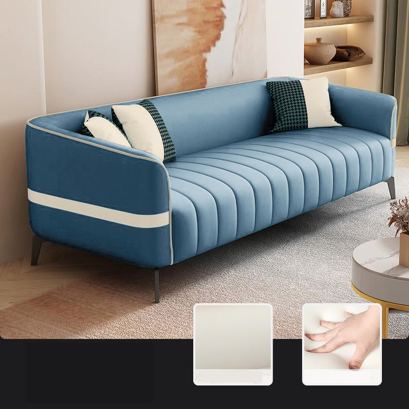 Schuine arm faux lederen sofa Nordic 26 "h zitplaatsen met een enkel kussen