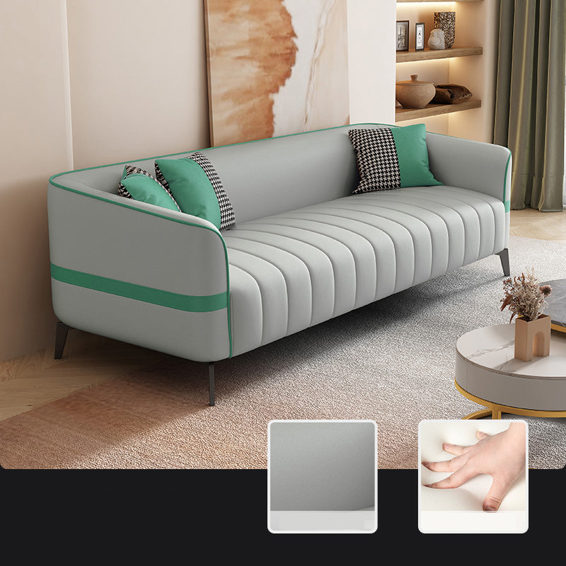 Schuine arm faux lederen sofa Nordic 26 "h zitplaatsen met een enkel kussen