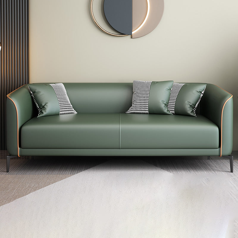 Schuine arm faux lederen sofa Nordic 26 "h zitplaatsen met een enkel kussen